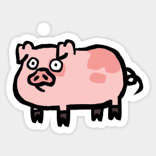 Cute Cartoon Piggy Surprise Sticker